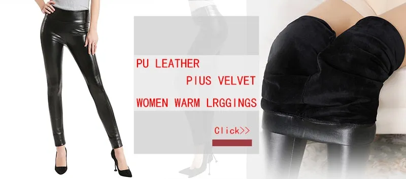 PU Leather Women High Waist Skinny Pants