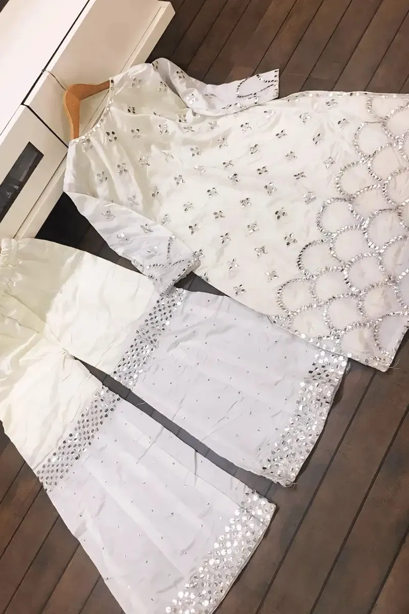Raksha Bandhan Special White Sharara Suit Design