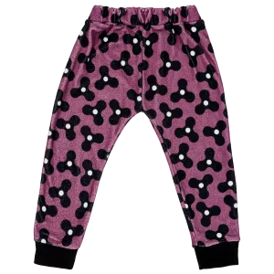 Raspberry Republic Spinning Windmills Purple Velour Baby and Toddler Sweatpants