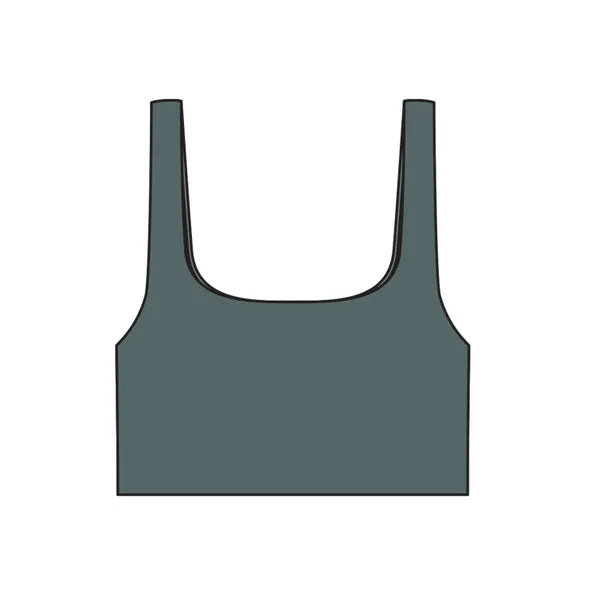 RD STYLE SEDOND SKIN WOMEN'S CATHERINA CROPPED TANK TOP-DARK IVY, CHAMPAGNE