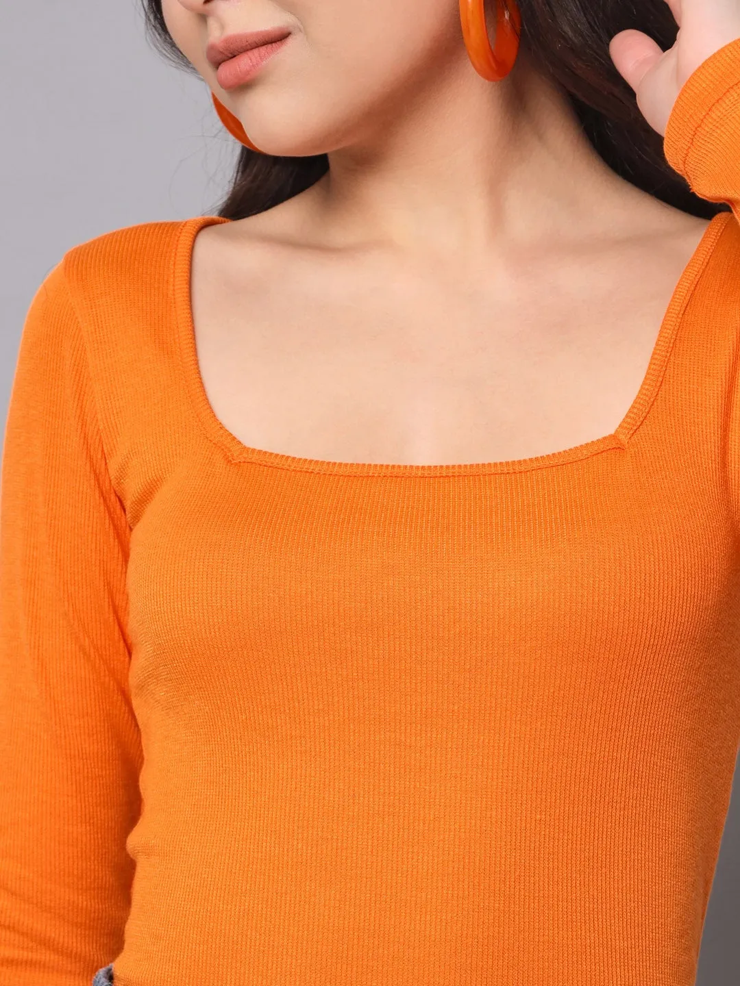 Scarlet Square-Neck Knit Top
