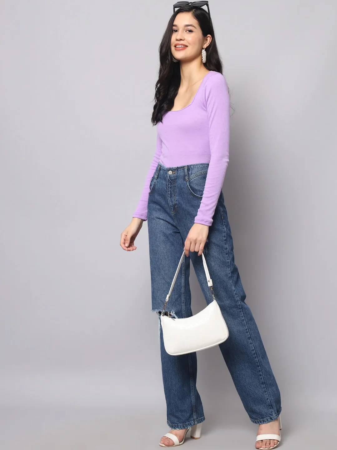 Scarlet Square-Neck Knit Top