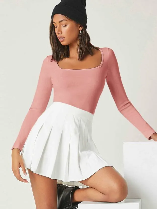 Scarlet Square-Neck Knit Top