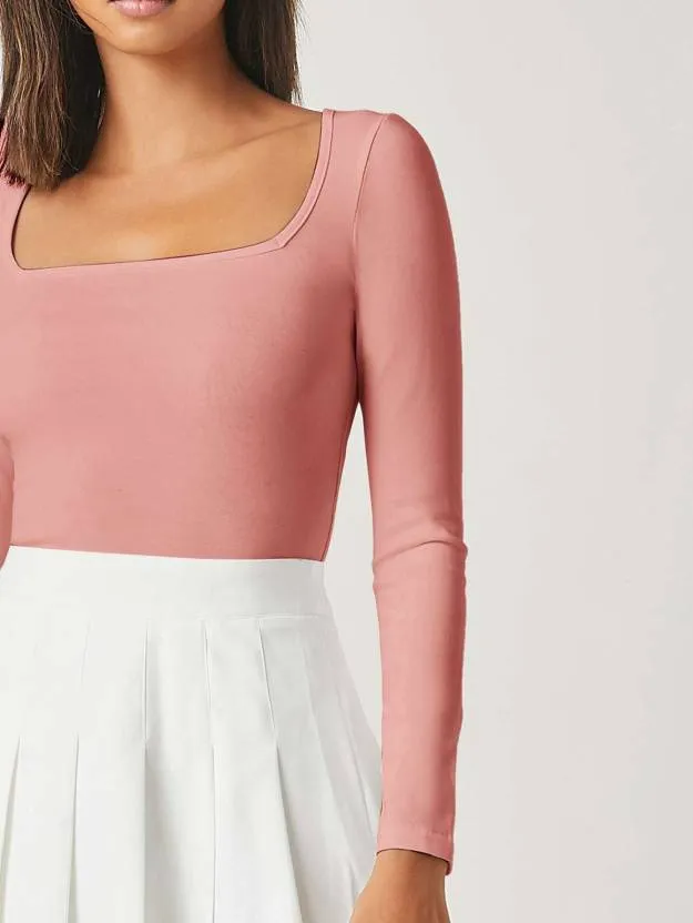 Scarlet Square-Neck Knit Top