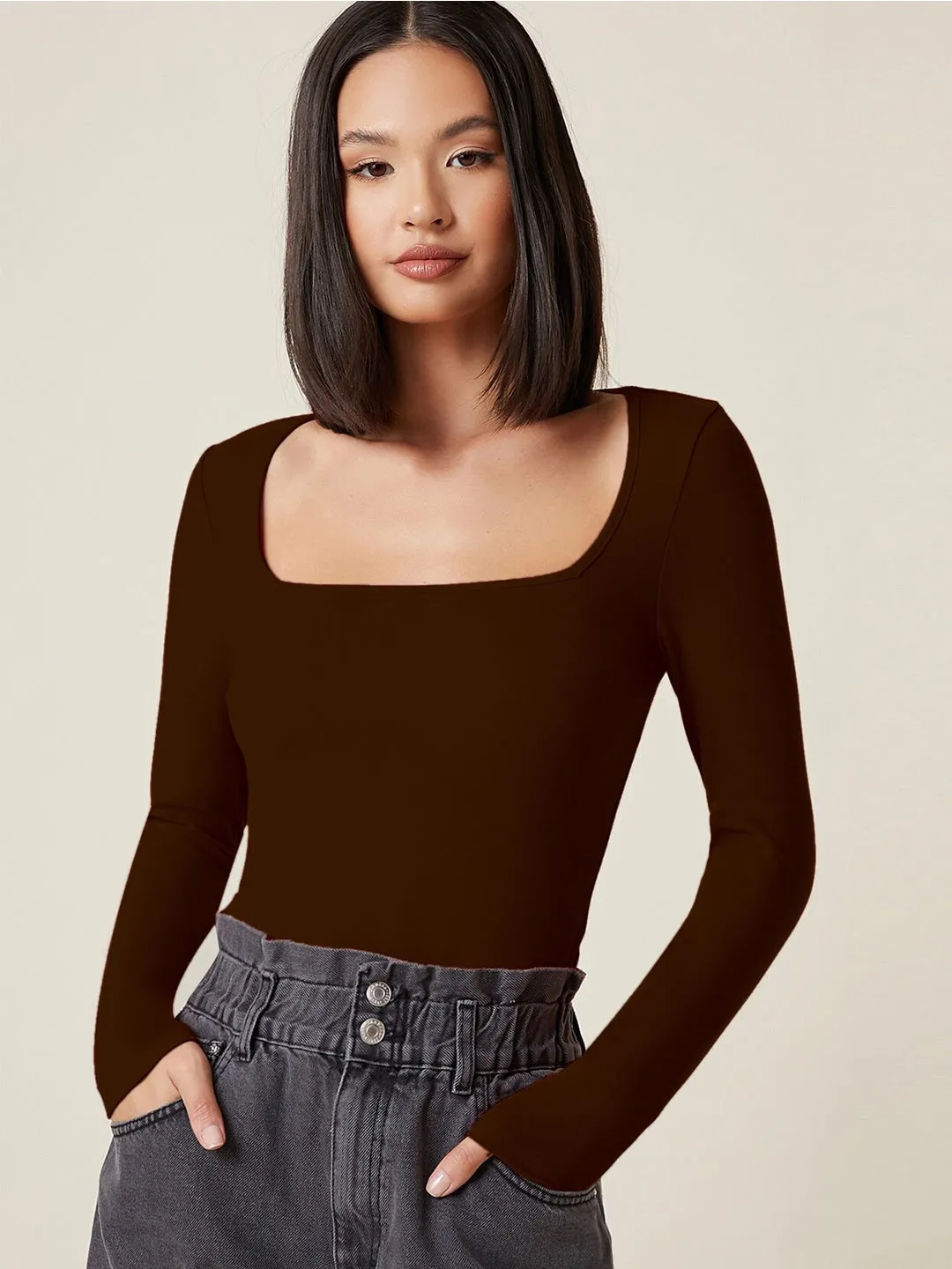Scarlet Square-Neck Knit Top