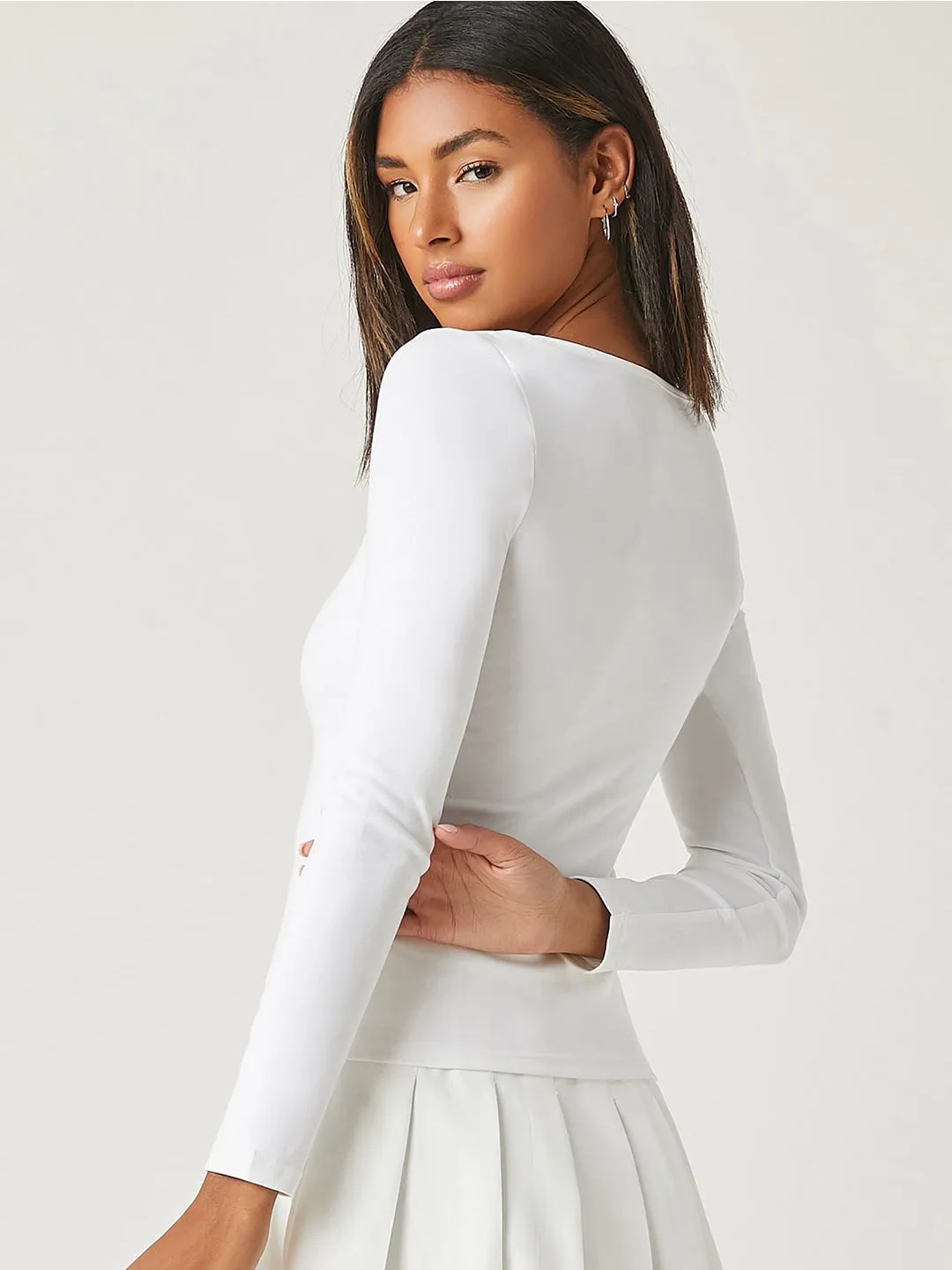 Scarlet Square-Neck Knit Top
