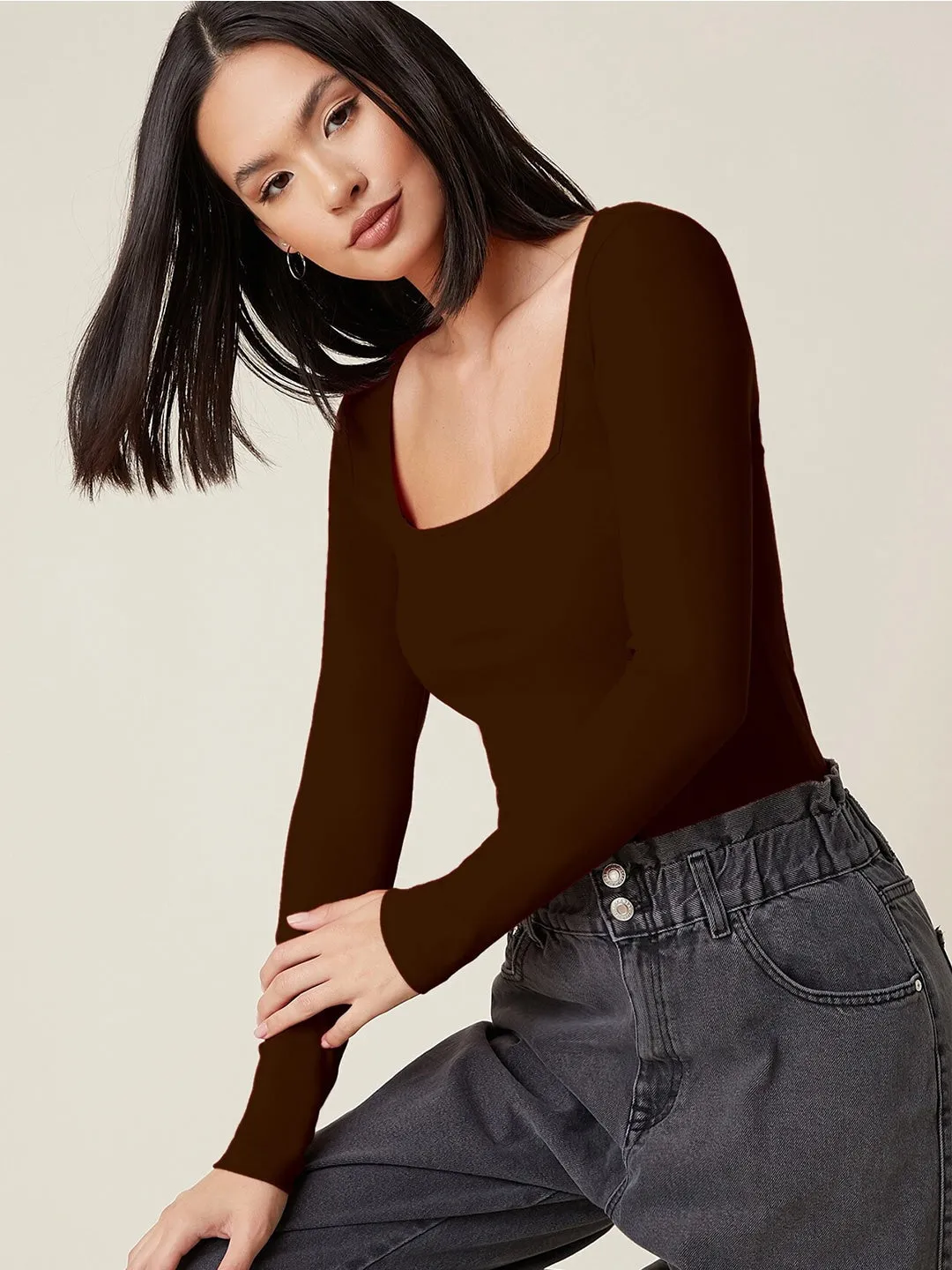 Scarlet Square-Neck Knit Top