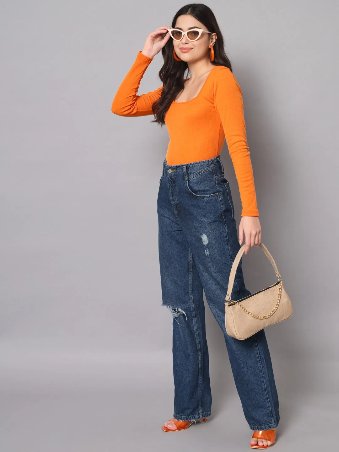 Scarlet Square-Neck Knit Top