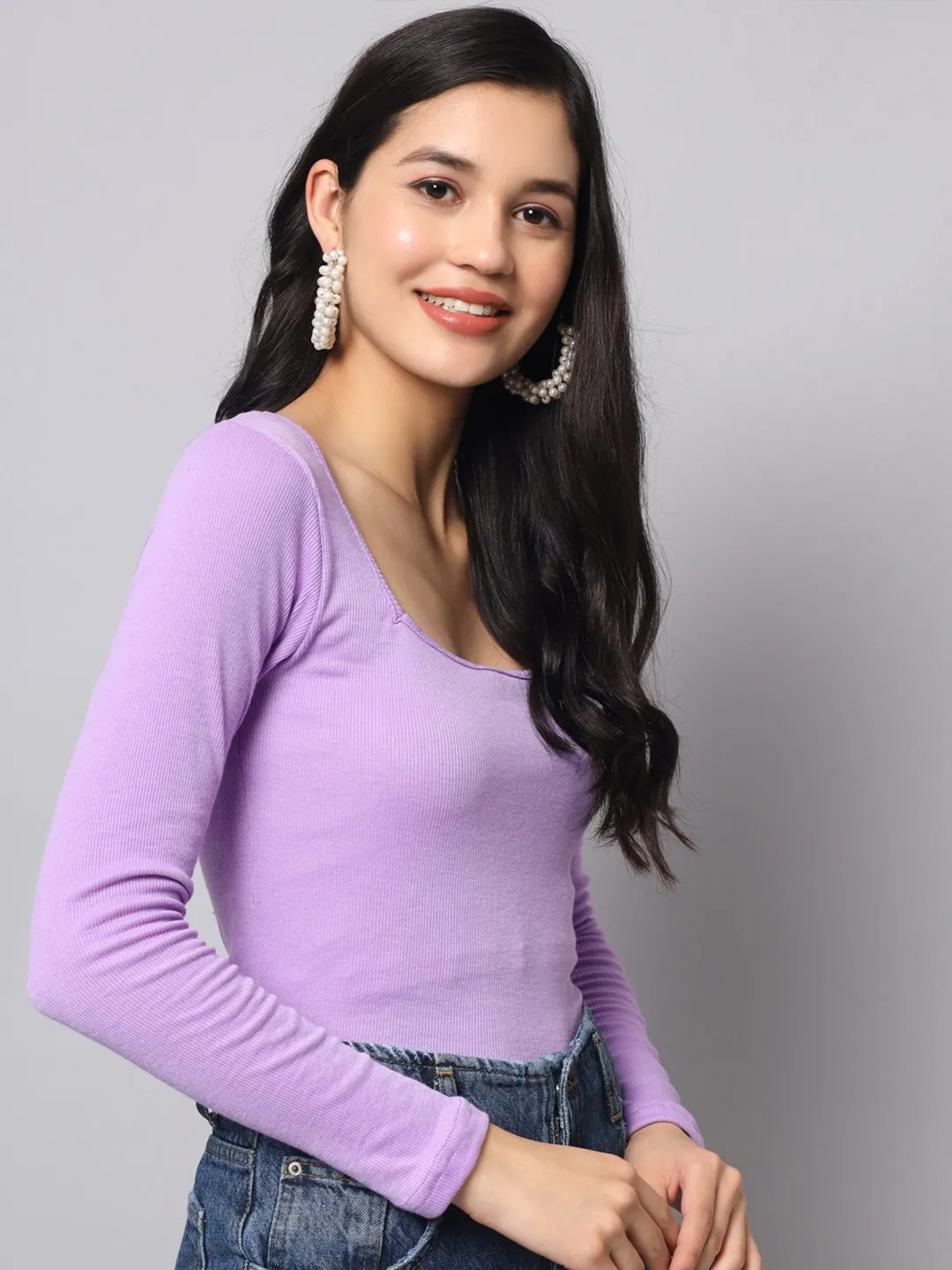 Scarlet Square-Neck Knit Top