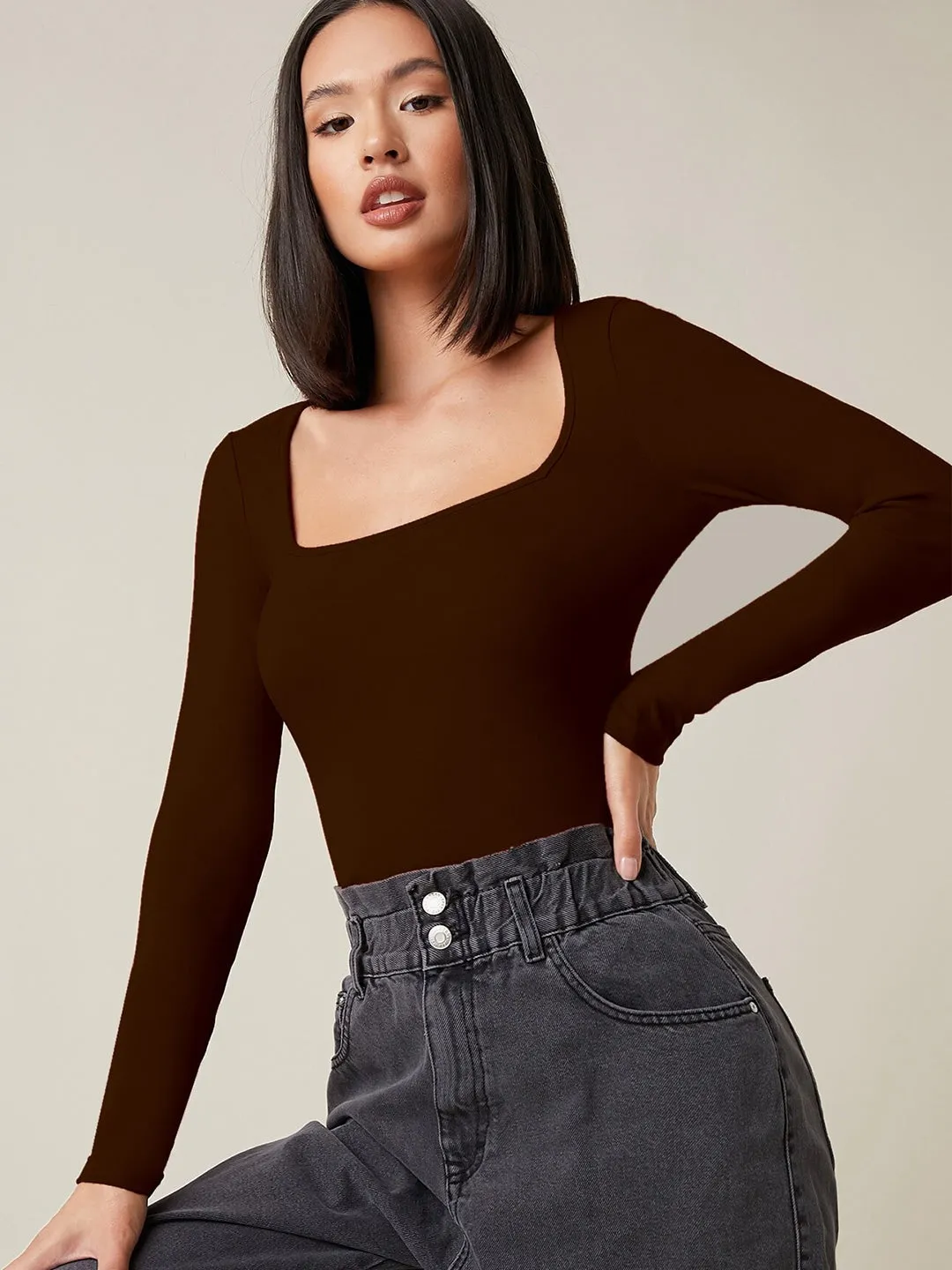 Scarlet Square-Neck Knit Top