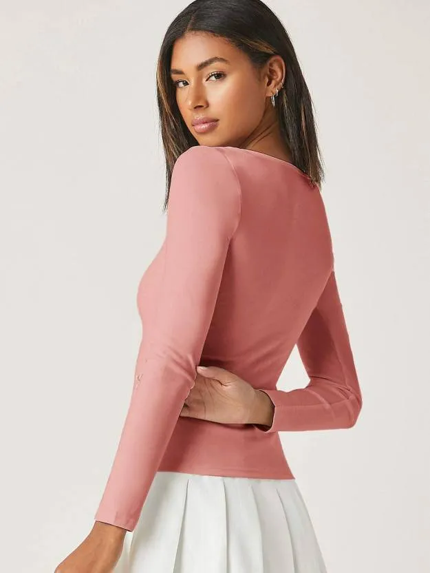 Scarlet Square-Neck Knit Top