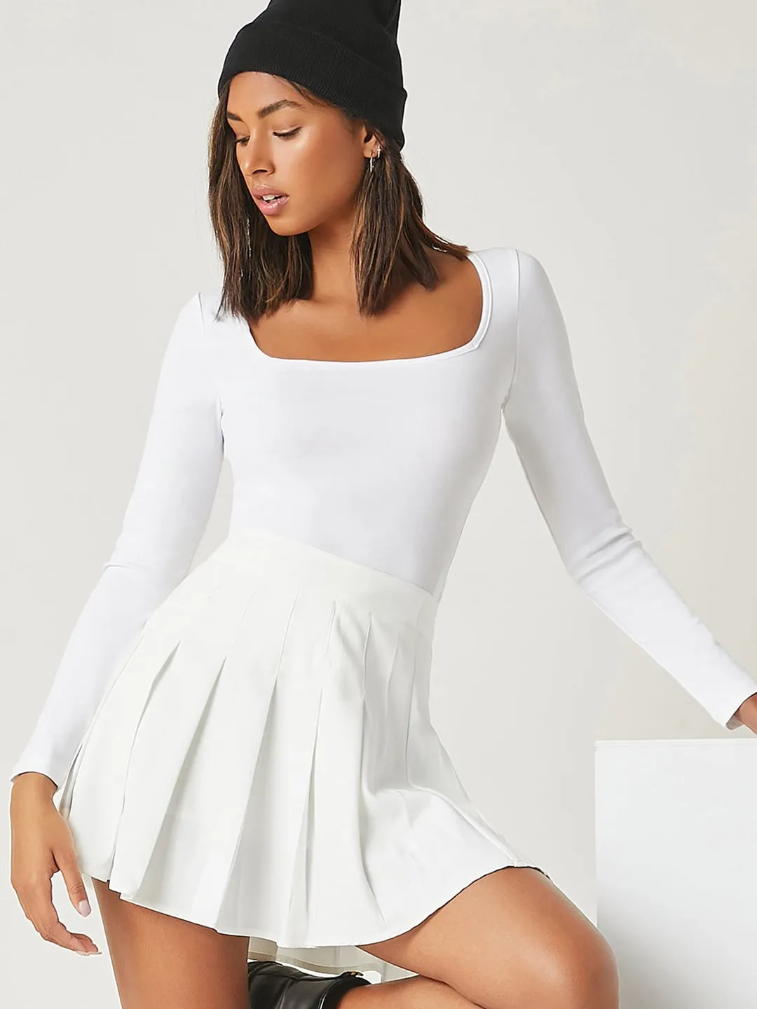 Scarlet Square-Neck Knit Top
