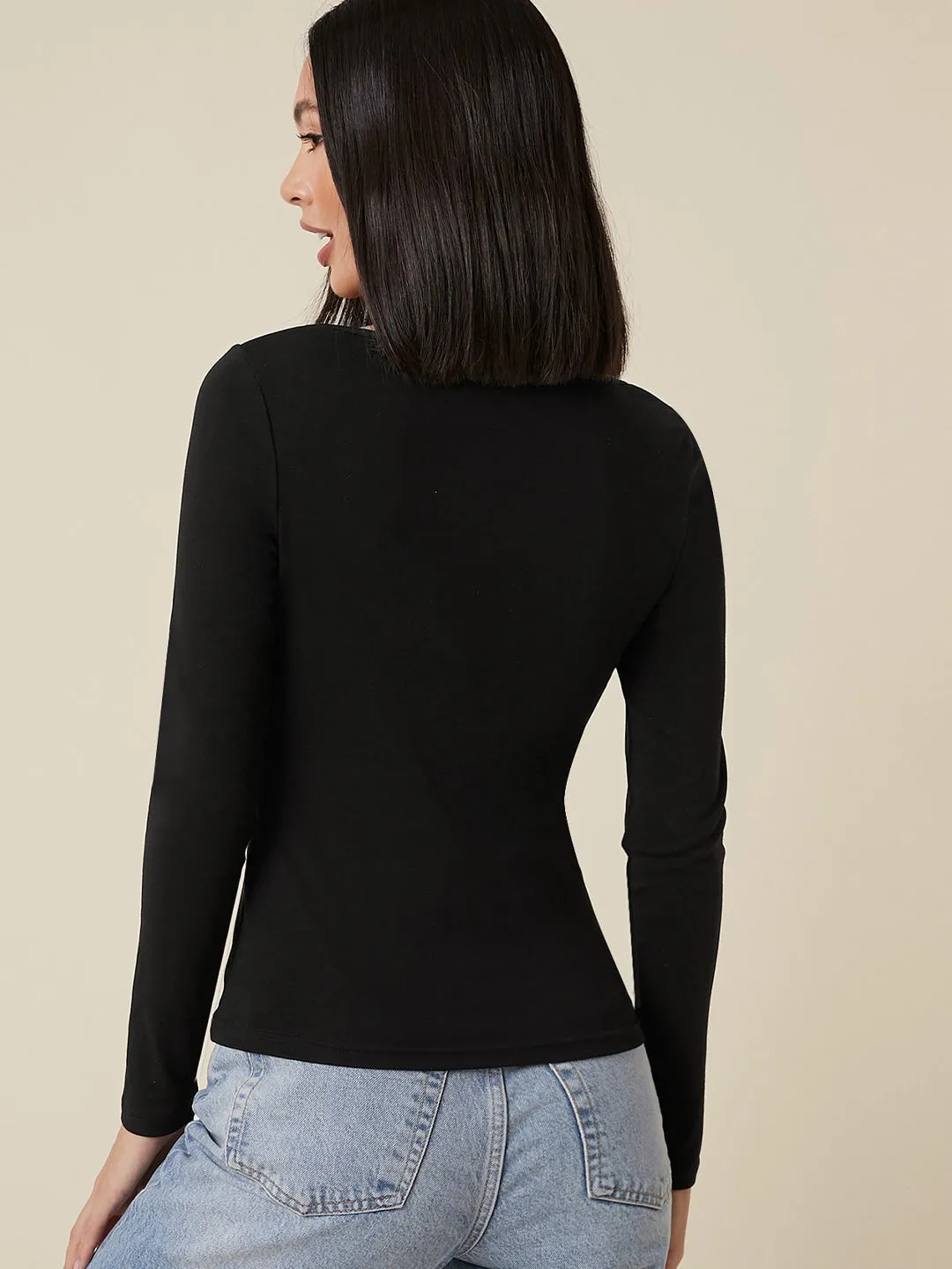 Scarlet Square-Neck Knit Top