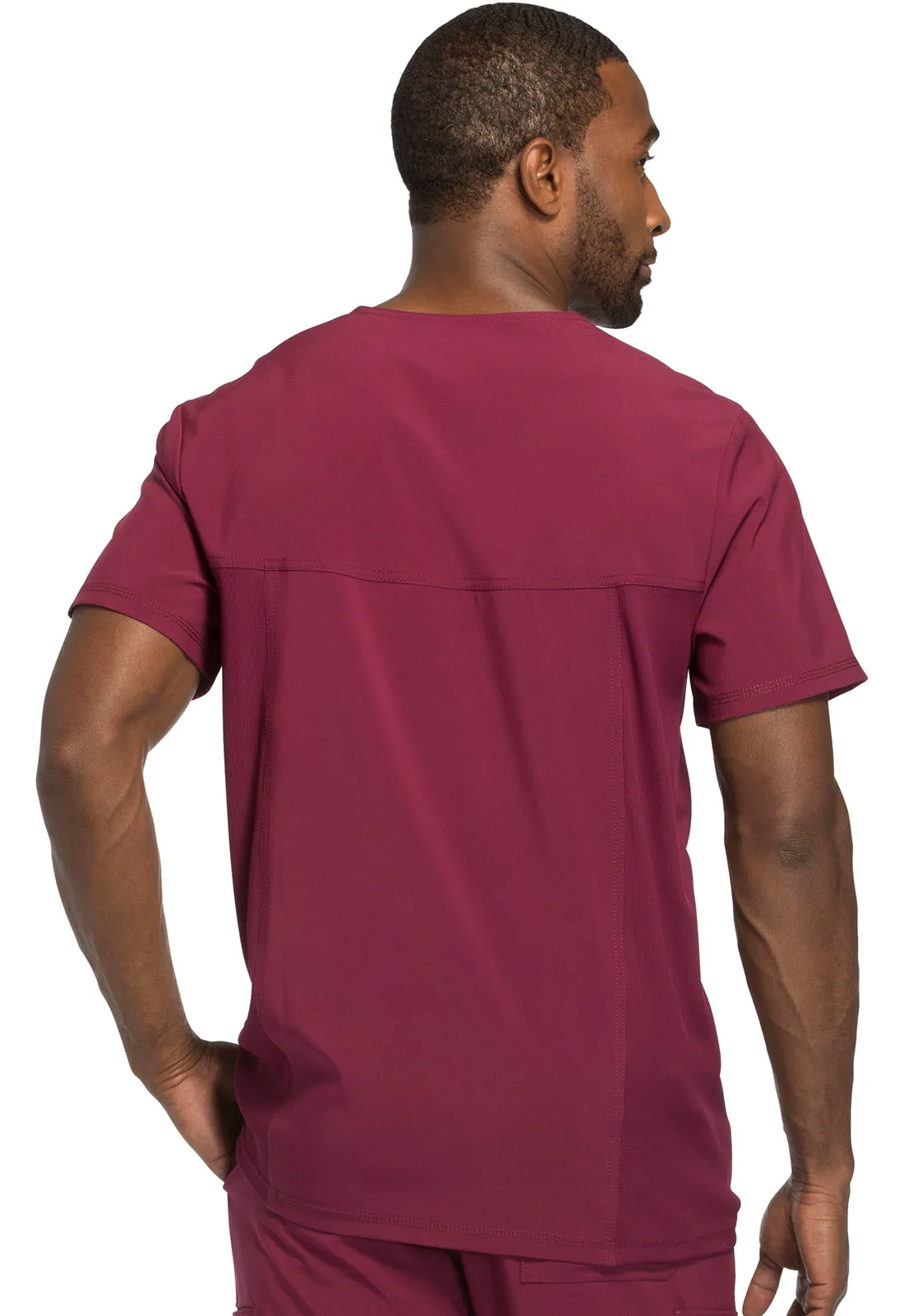 Scrub Top - Cherokee Infinity Men's V-Neck Top - Wine, CK900A
