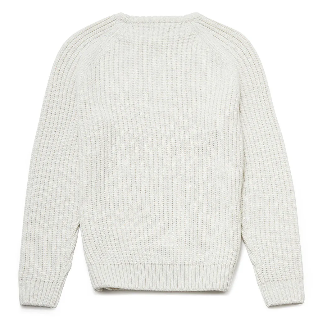 Seaton Crew Neck Moss Stitch Jumper