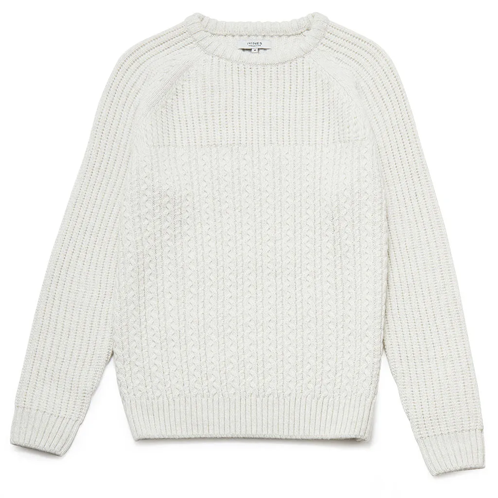 Seaton Crew Neck Moss Stitch Jumper