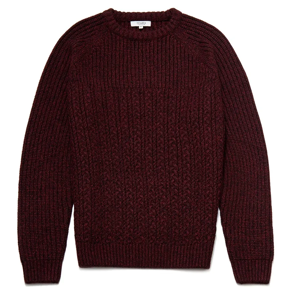 Seaton Crew Neck Moss Stitch Jumper