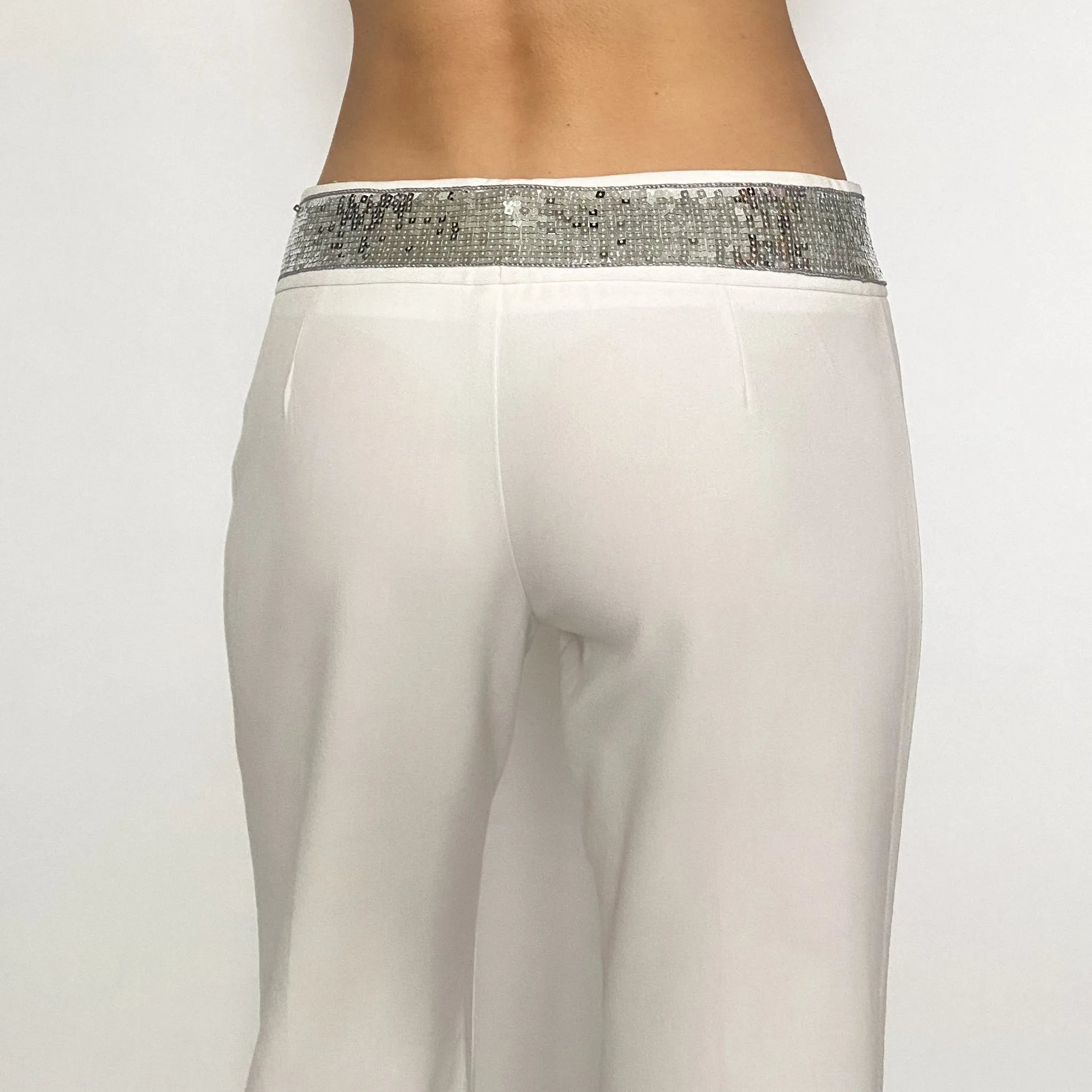 sequin trim trousers - medium