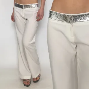 sequin trim trousers - medium