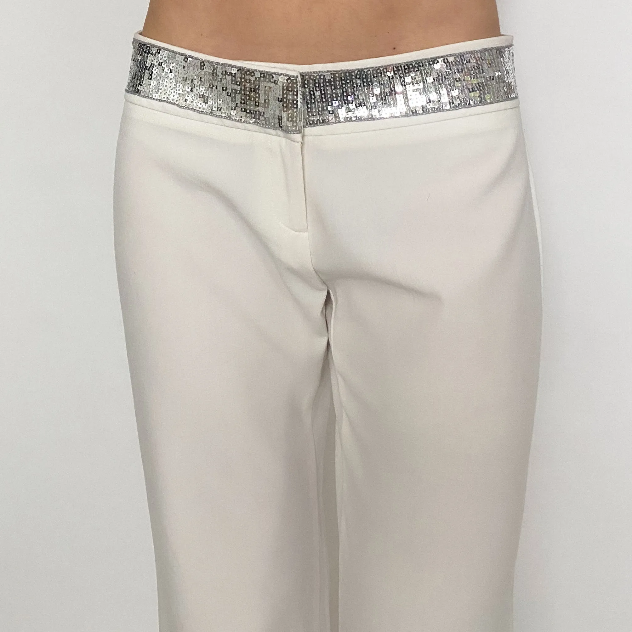 sequin trim trousers - medium
