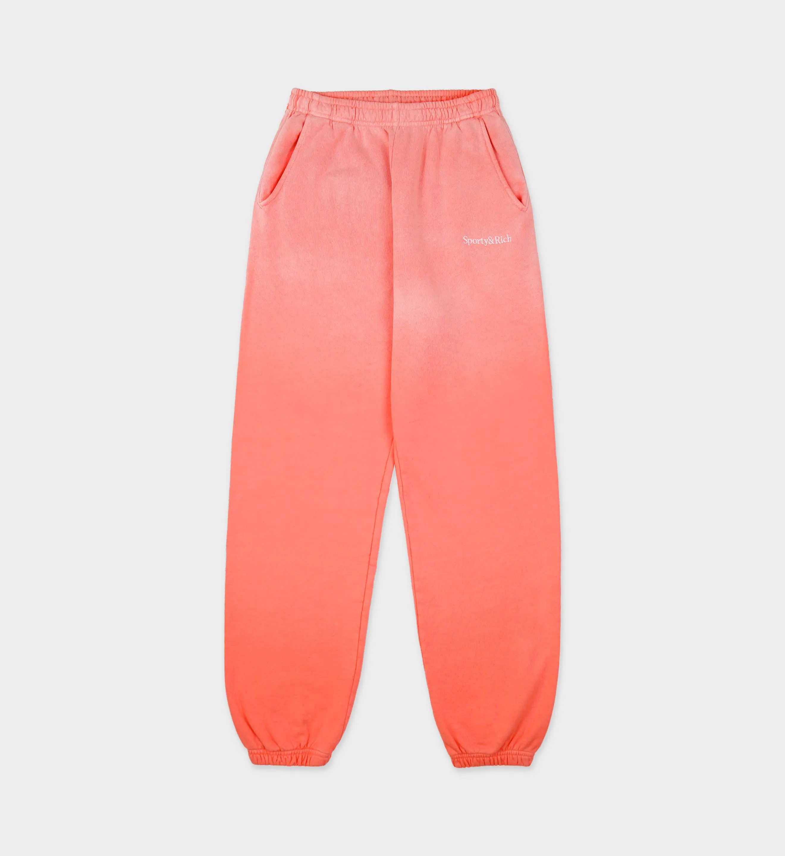 Serif Logo Sweatpant - Dip Dye Pink/White