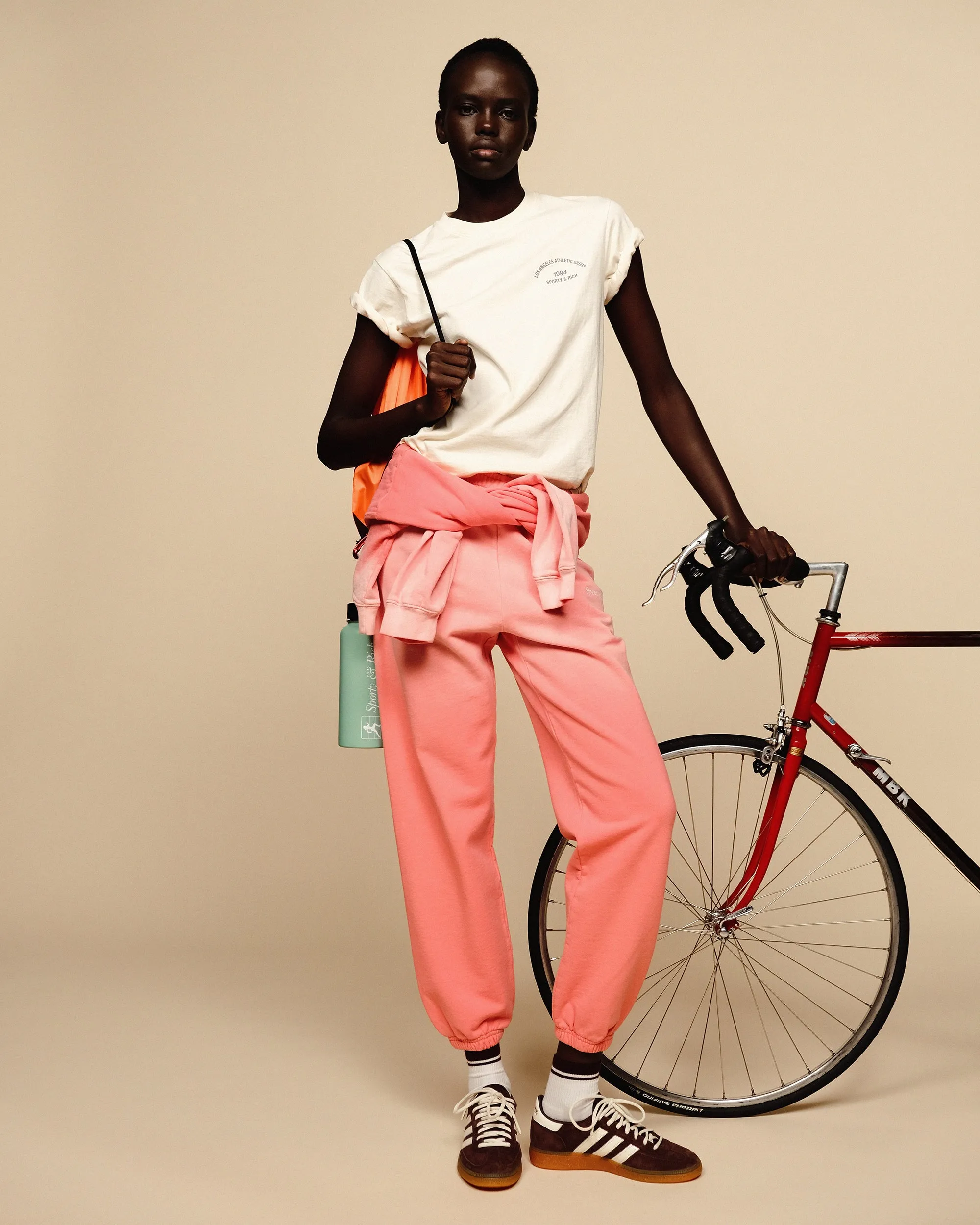 Serif Logo Sweatpant - Dip Dye Pink/White