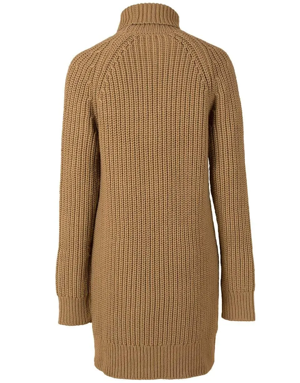 Shaker Turtleneck Dress - Barley