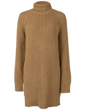Shaker Turtleneck Dress - Barley