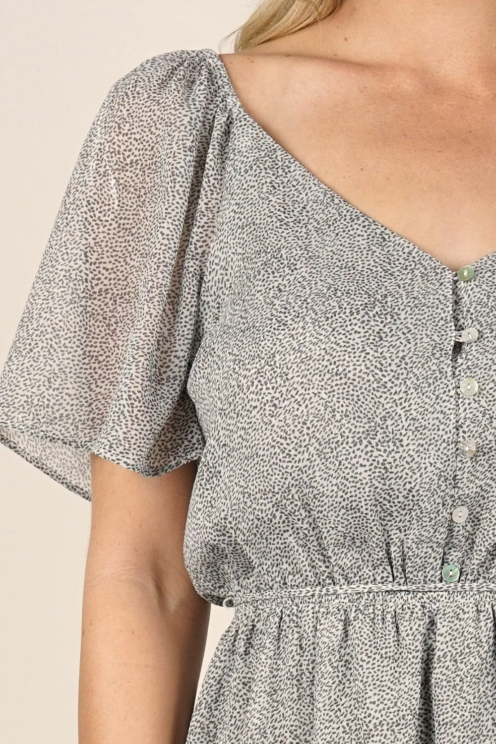 Sheer Speckle Dot Mini Dress