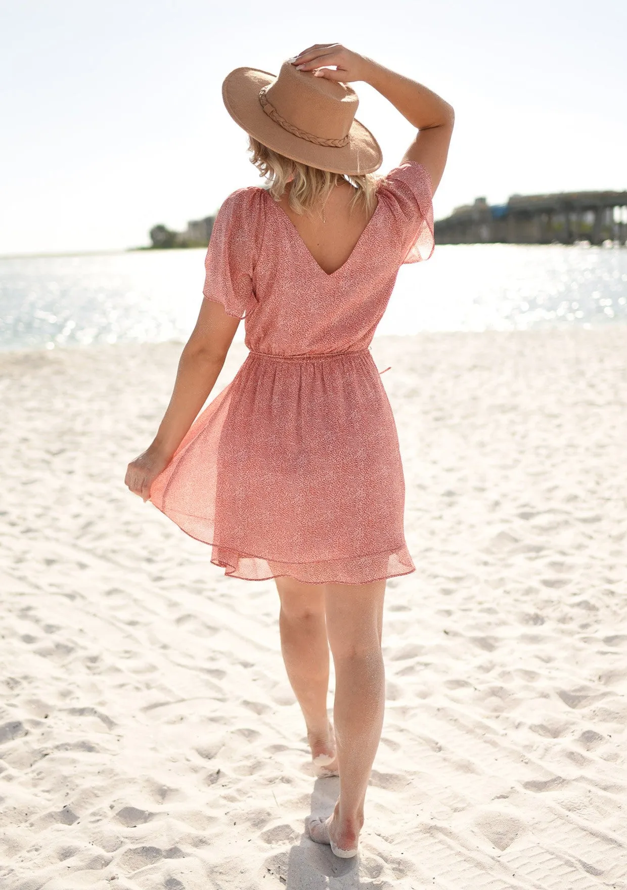 Sheer Speckle Dot Mini Dress