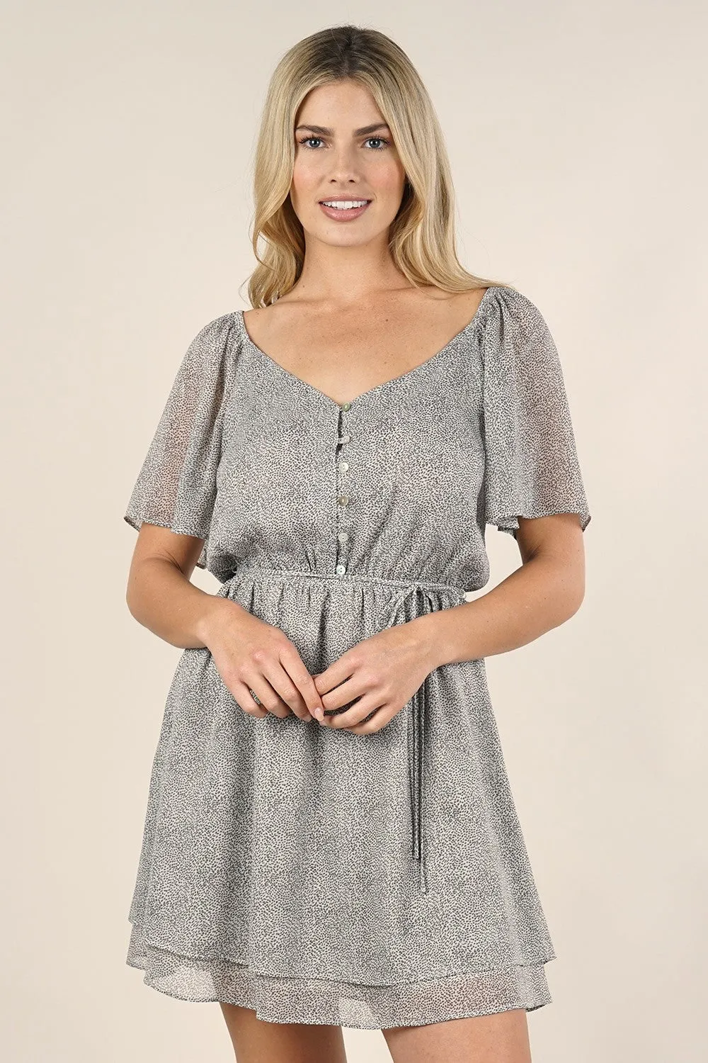 Sheer Speckle Dot Mini Dress