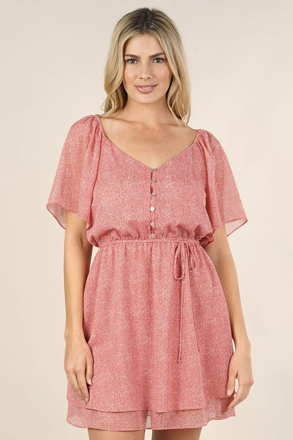 Sheer Speckle Dot Mini Dress