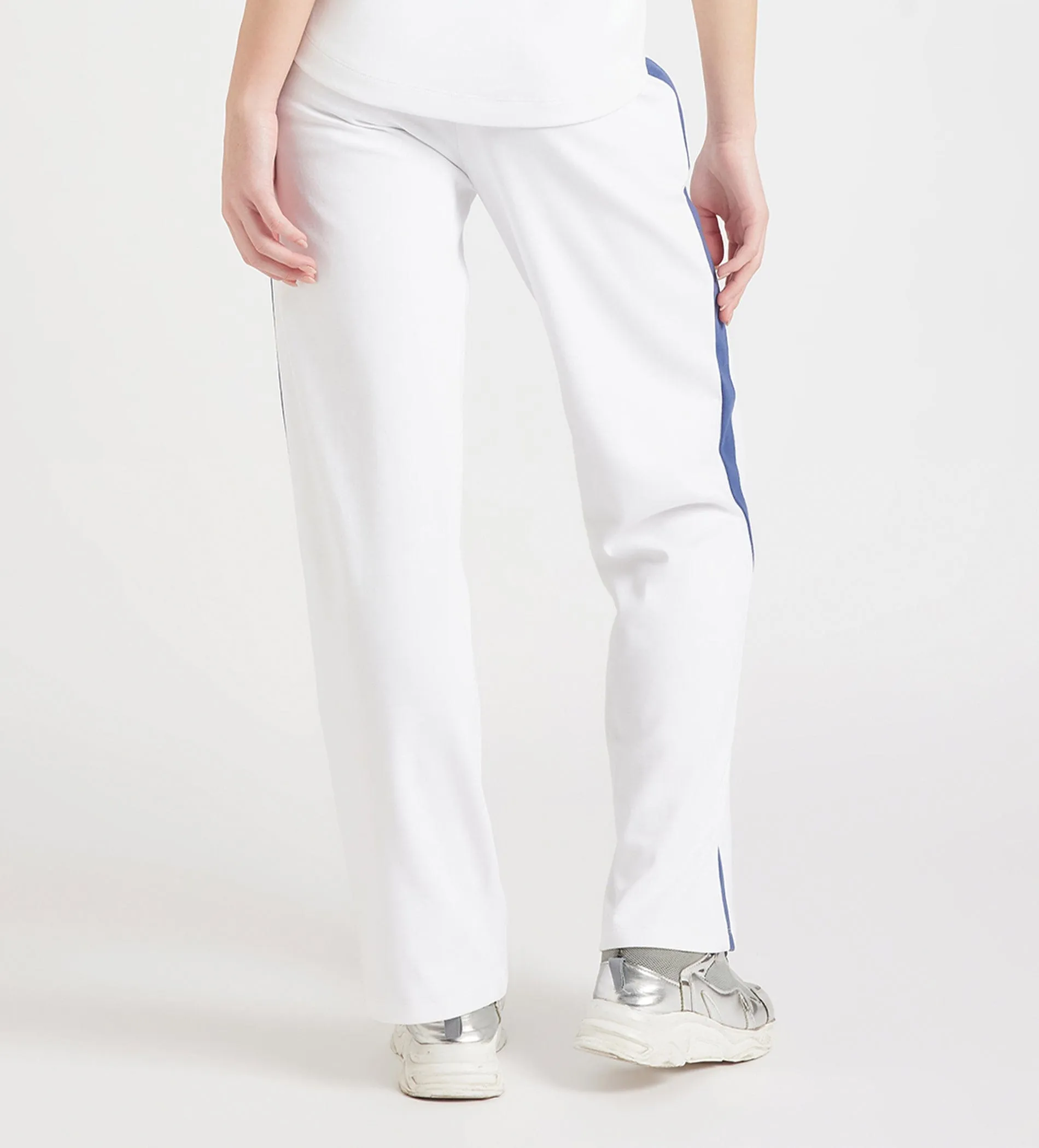 Sleek Contrast Wide Leg Trackpants