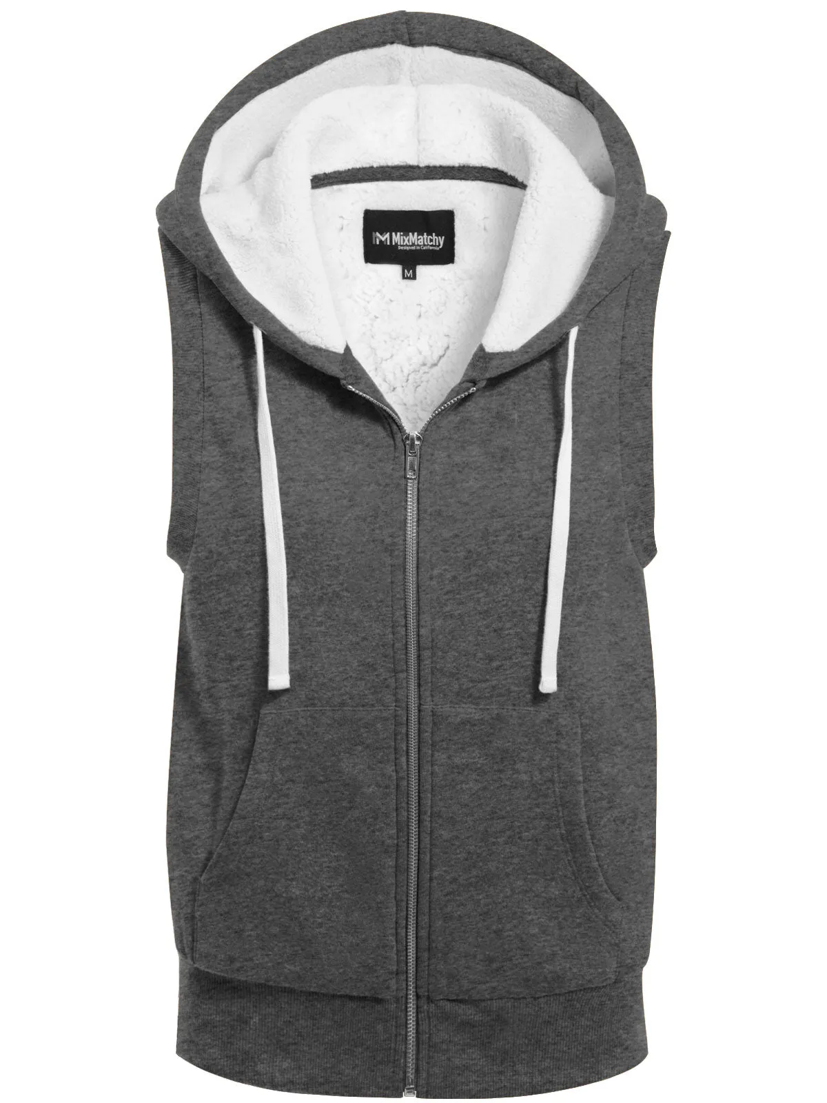 Sleeveless Sherpa Lining Zip Up Cozy Vest