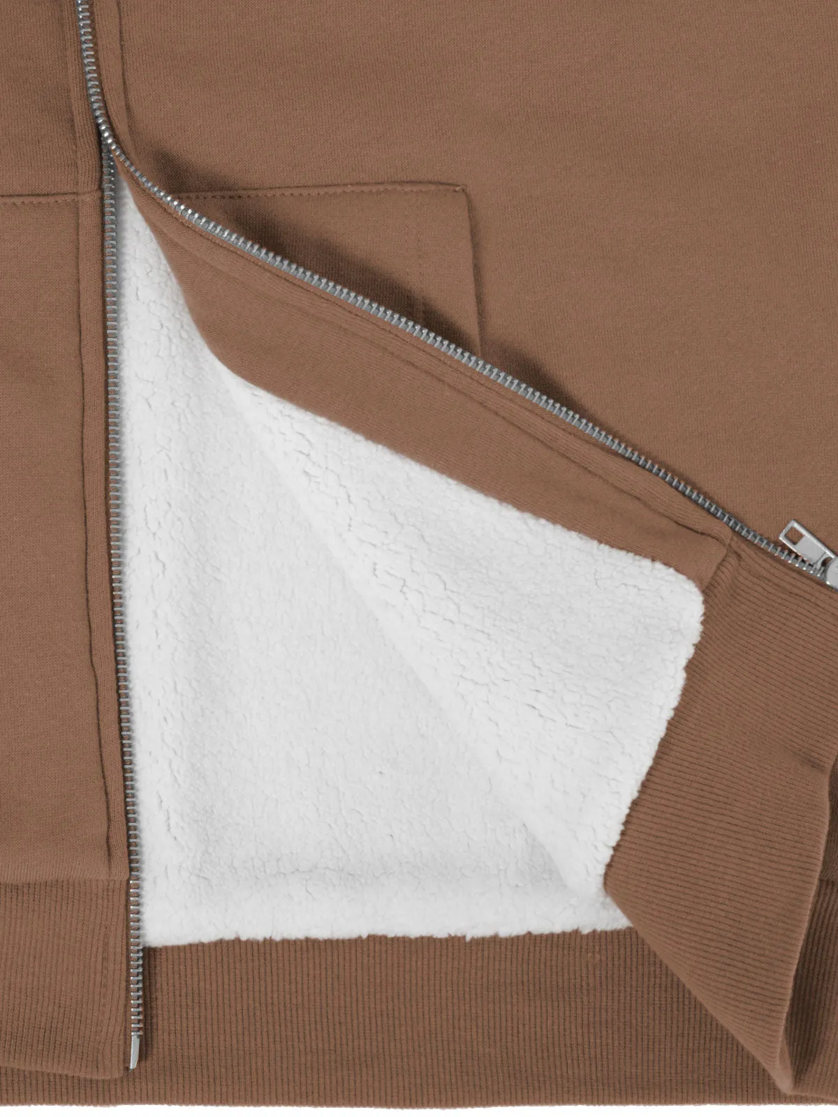 Sleeveless Sherpa Lining Zip Up Cozy Vest