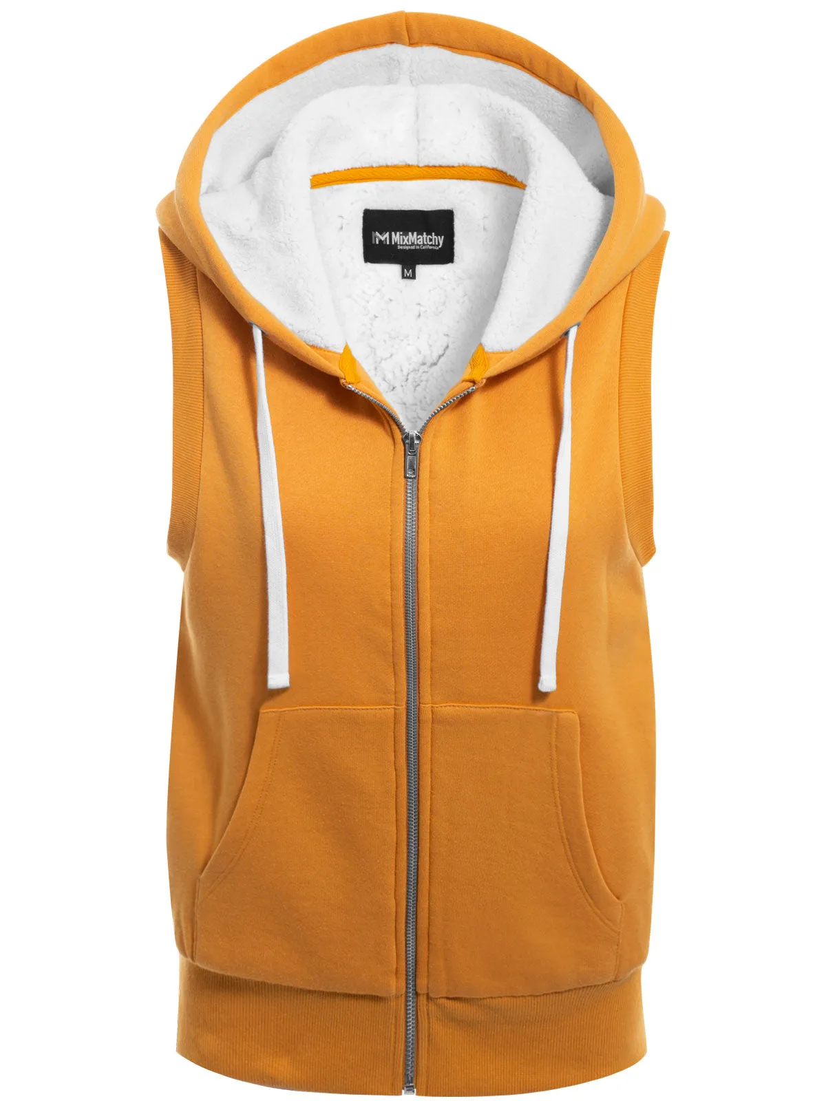 Sleeveless Sherpa Lining Zip Up Cozy Vest