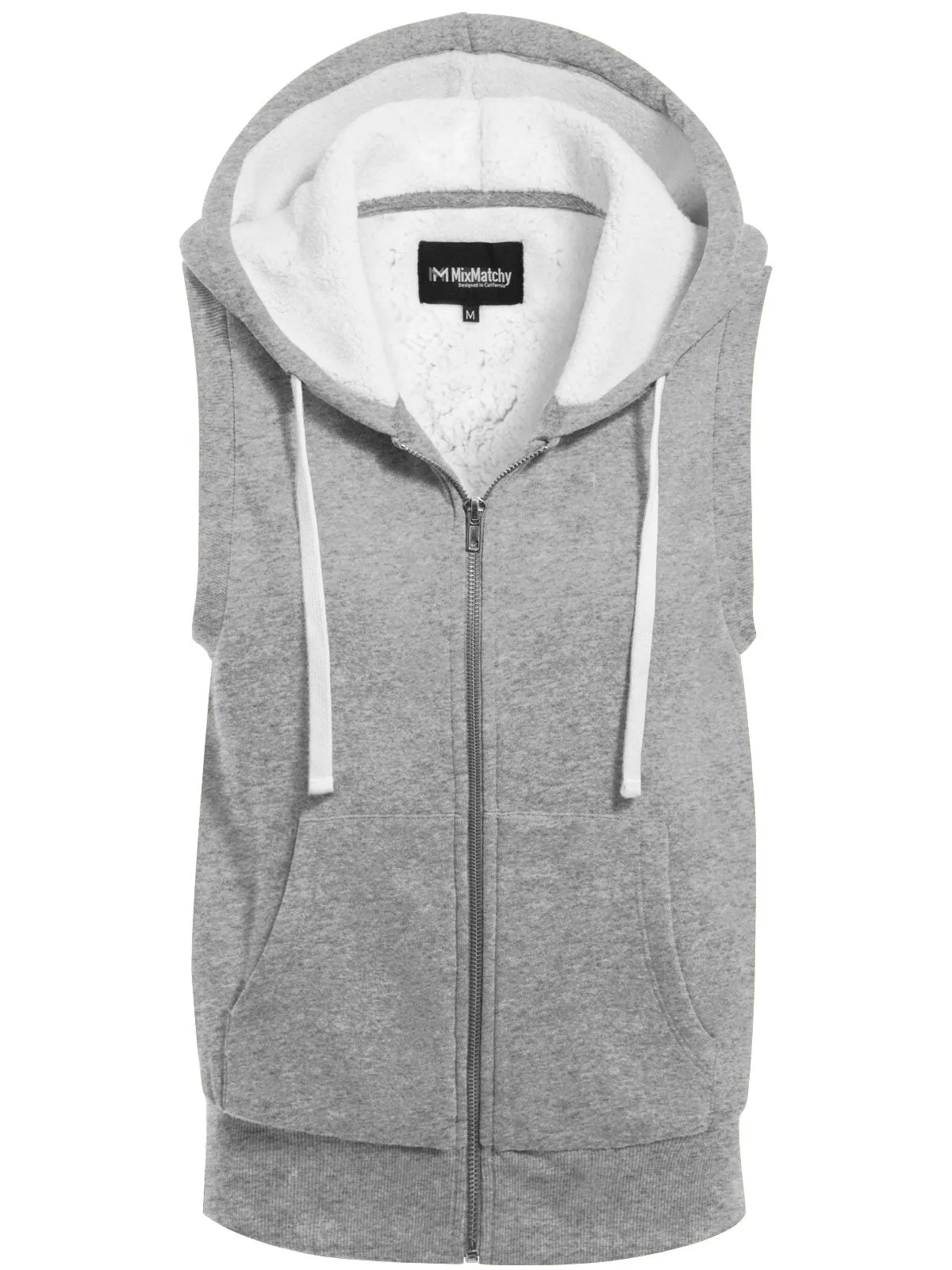 Sleeveless Sherpa Lining Zip Up Cozy Vest