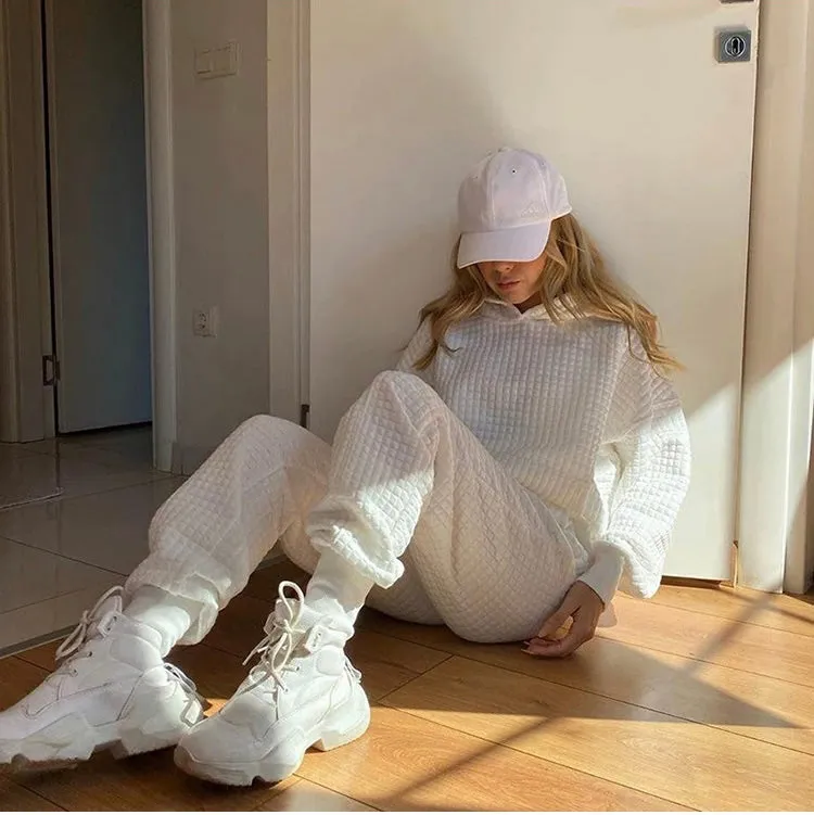 Tadhana Waffle Jogger Hoodie Set