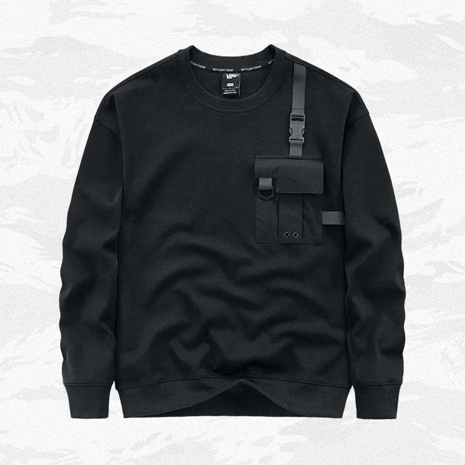Techwear Sports Streetwear Hip Hop Pullover. Oversized Casual Sweatshirt, Loose Cotton