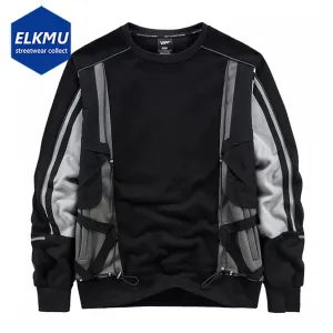 Techwear Sports Streetwear Hip Hop Pullover. Oversized Casual Sweatshirt, Loose Cotton