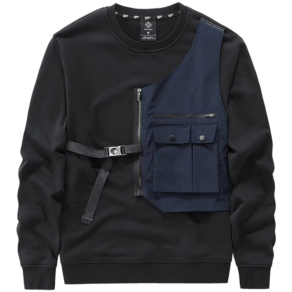 Techwear Sports Streetwear Hip Hop Pullover. Oversized Casual Sweatshirt, Loose Cotton