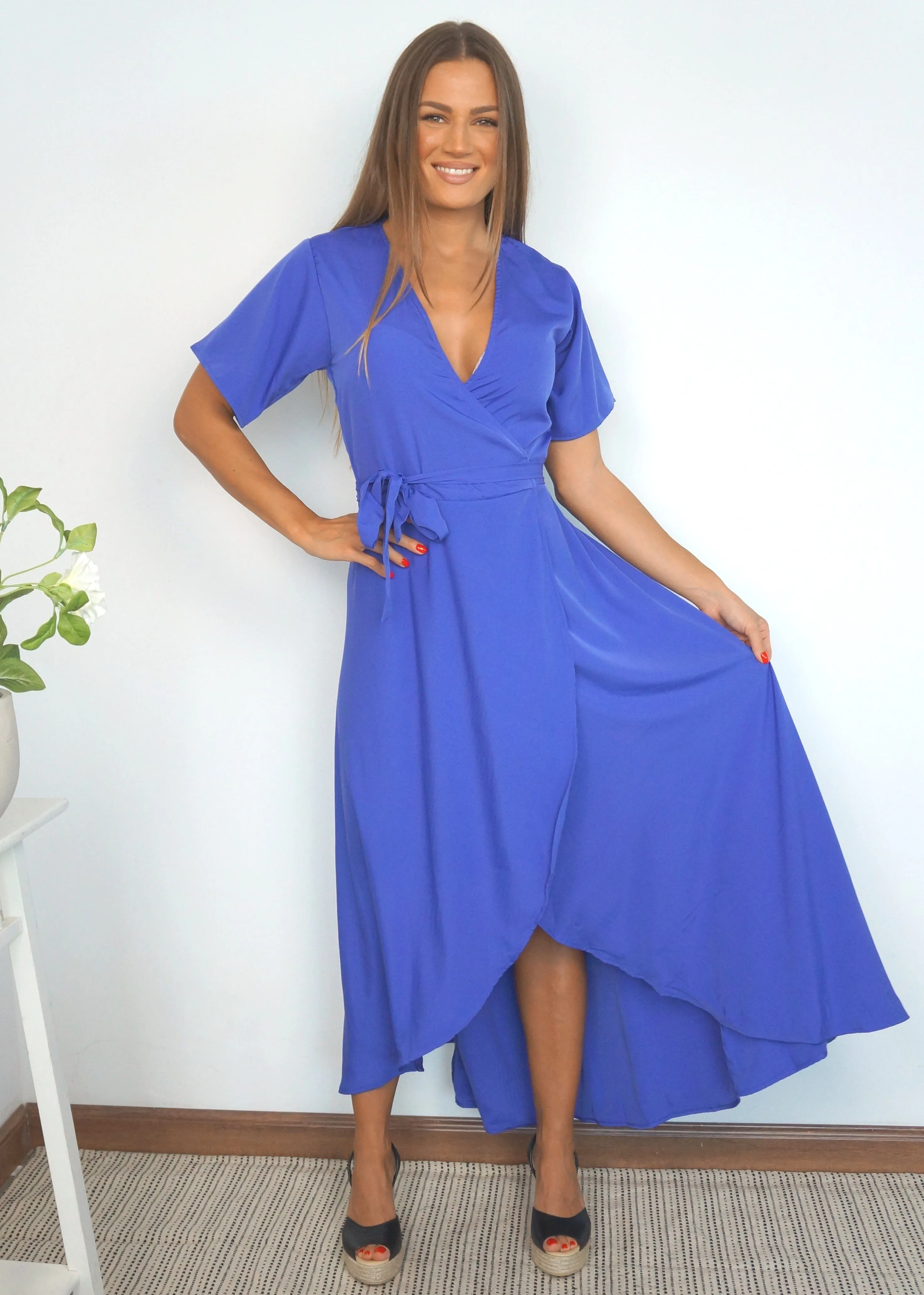The Maxi Wrap Dress - Faded Purple