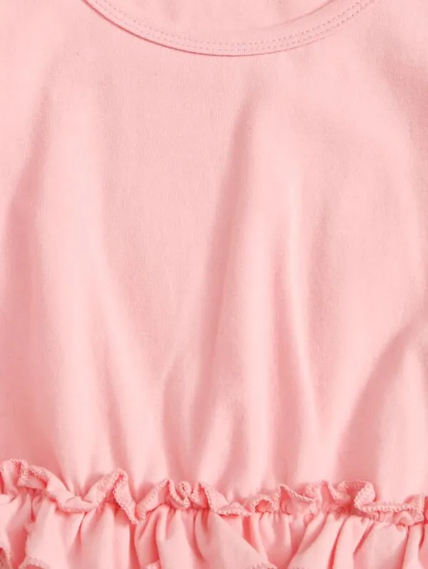 Toddler Girls Frill Trim Tee & Sweatpants