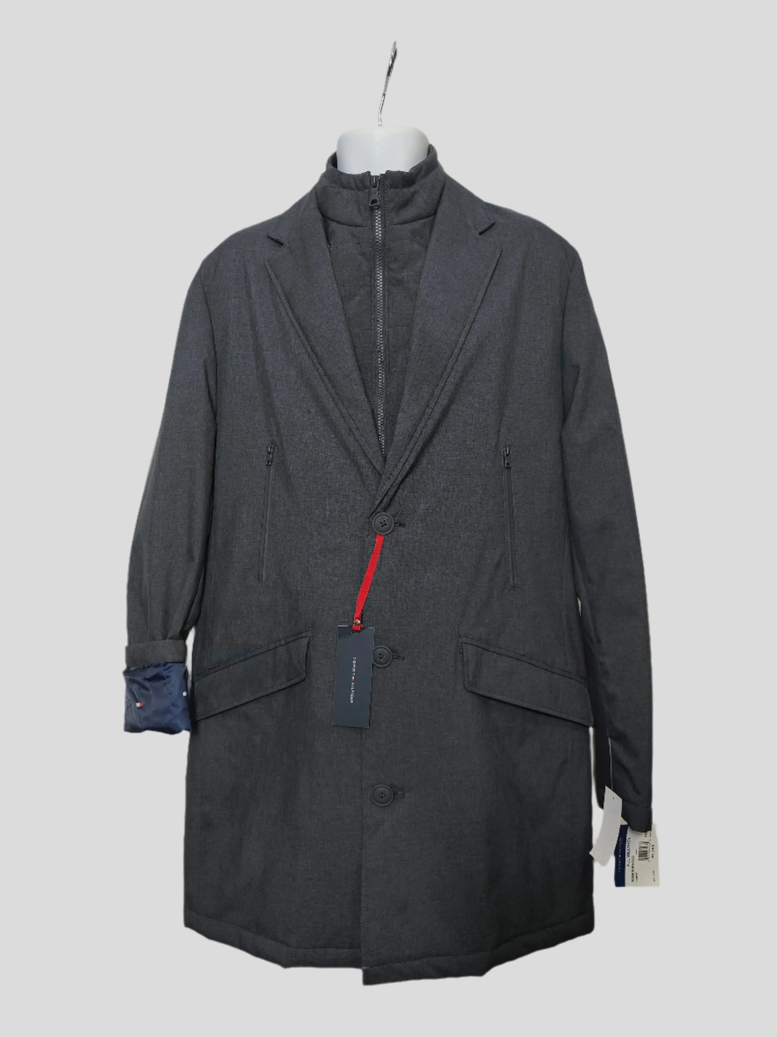 Tommy Hilfiger Men's Long Coat in Grey 42