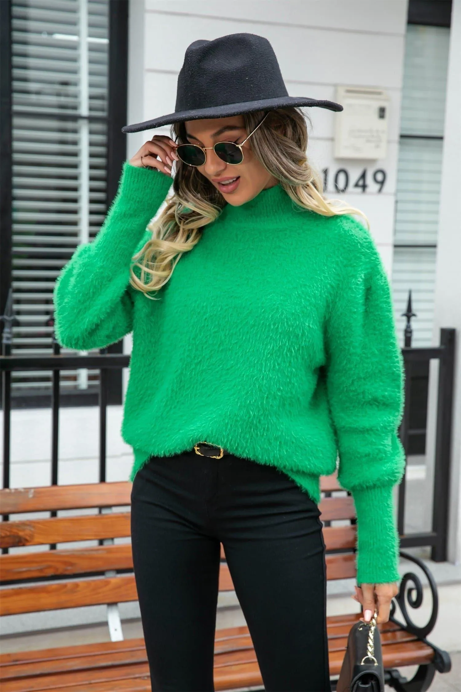 Turtleneck Long Sleeve Pullover Sweater, Multiple Colors