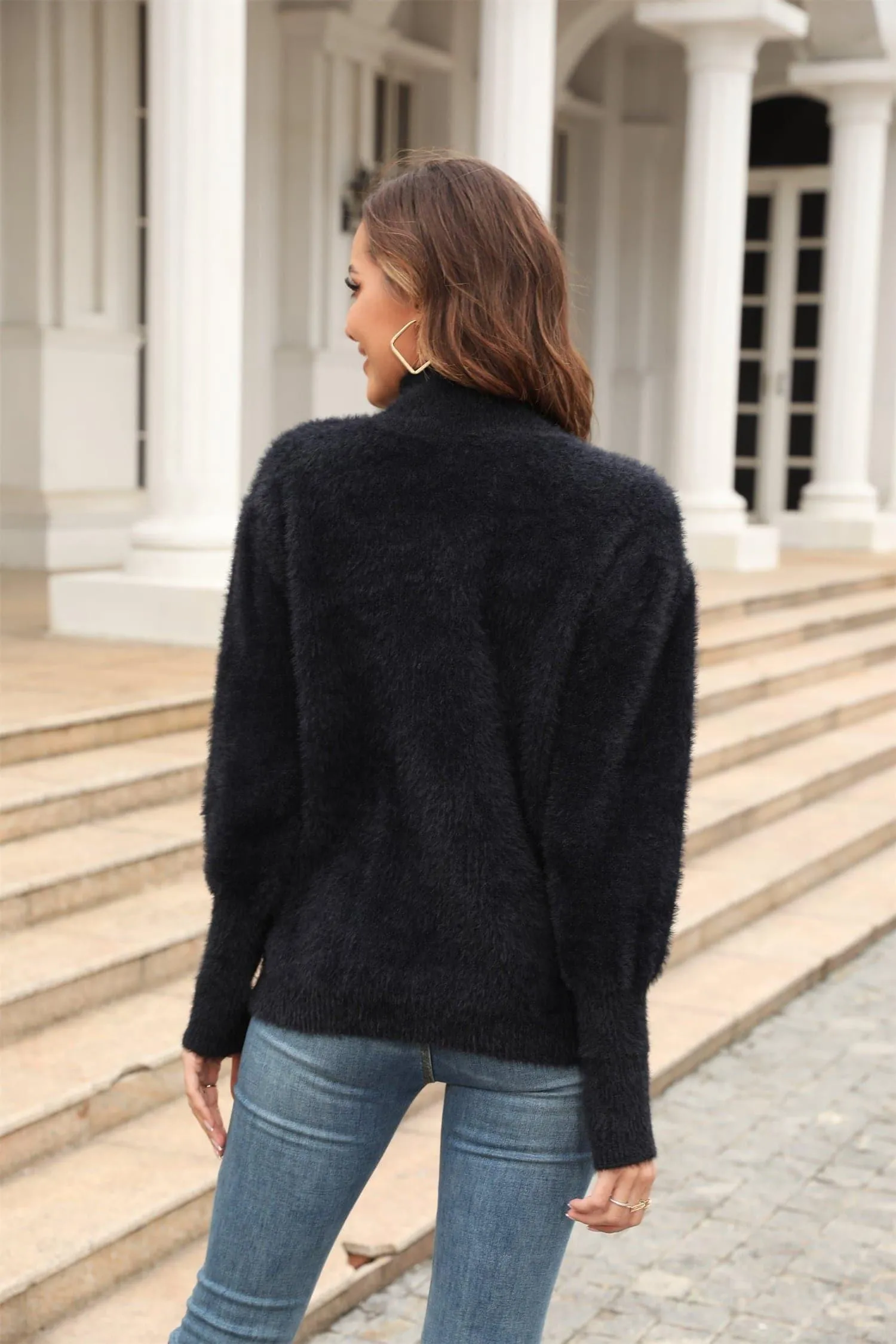 Turtleneck Long Sleeve Pullover Sweater, Multiple Colors