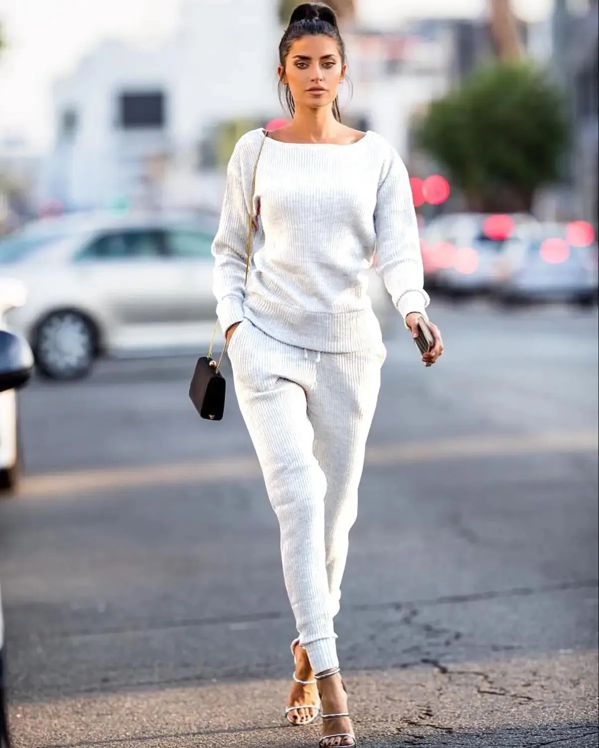 Two-Piece Knitted Sweater and Pants Set – Long Sleeve Women's Suit