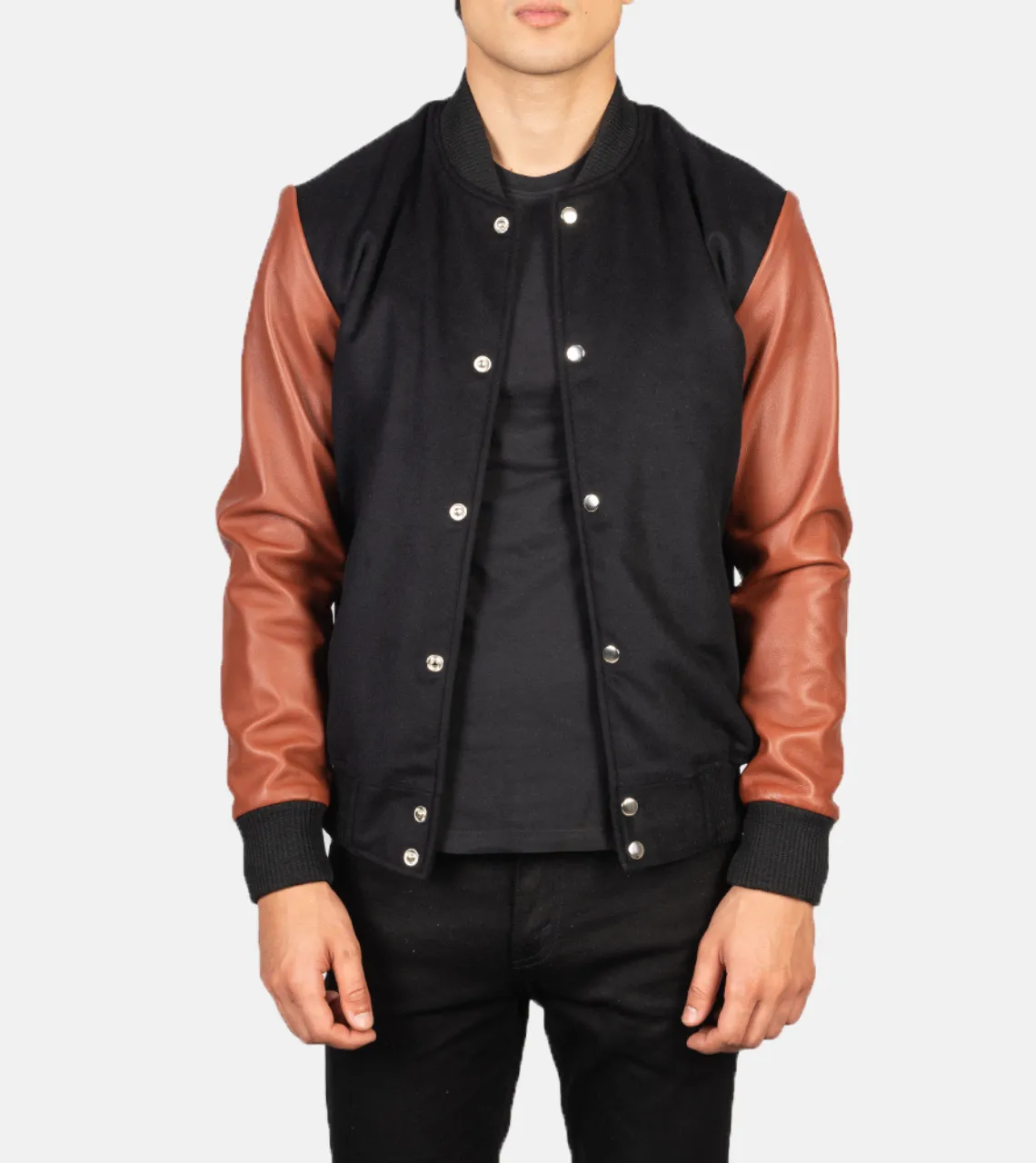 Varsity Elegant Men's Leather Jacket