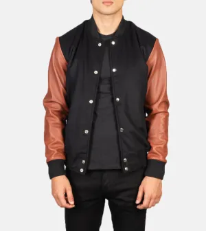 Varsity Elegant Men's Leather Jacket