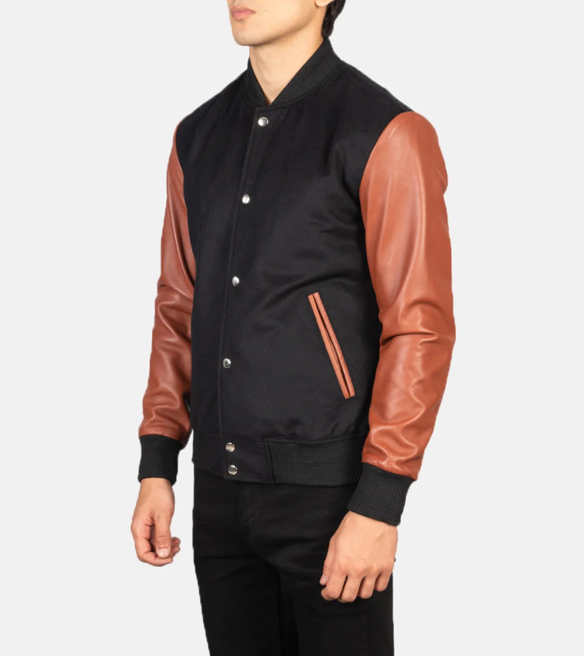 Varsity Elegant Men's Leather Jacket